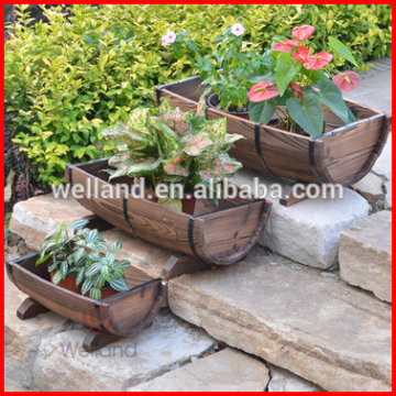 Rustic Barrel Planter Boxes Patio Flower Planting                        
                                                Quality Choice
