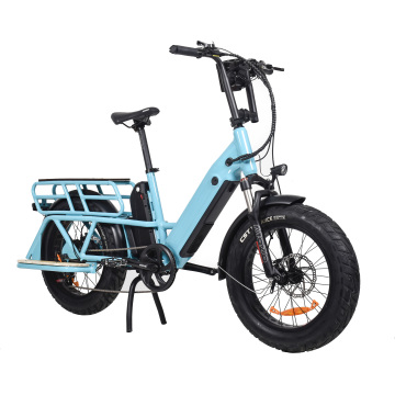 Factory Price Electric Fat Tire Bike with 500w Dual Batteries 10Ah+10Ah - Long Range Electric Cargo Bike