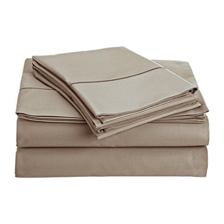 Solid color bedding 4-Piece queen bed sheet set soft brushed microfiber flat sheet fitted sheet