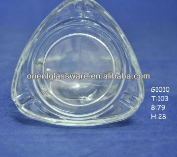 Handblown crystal hand cut glass ashtray