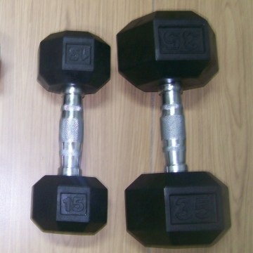 Black Rubber Dumbbells