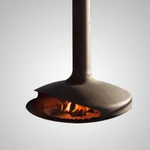 Customized Real Fire Indoor Modern Hanging Fireplace Electric Wood Burning Suspended Fireplace