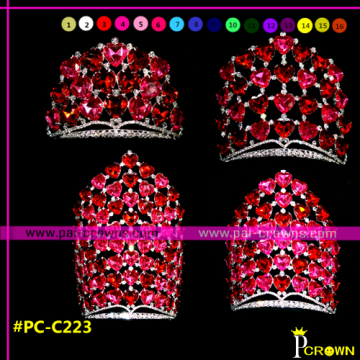 Red heart pageant crowns valentines pageant tiaras