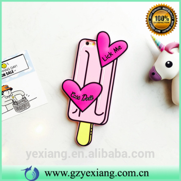 Alibaba express lovely ice cream design cute silicon cover for iphone 5s back case