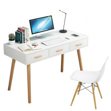 White colo home furniture computer table wood leg