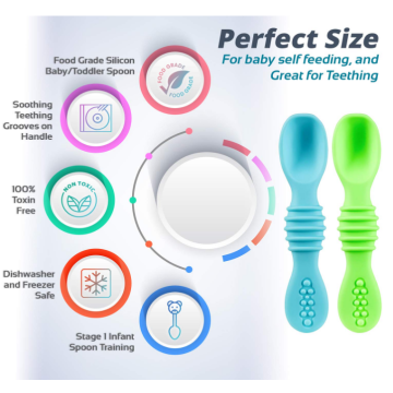 Custom Silicone Baby Led Weaning Spoon