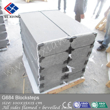 flamed exterior basalt steps