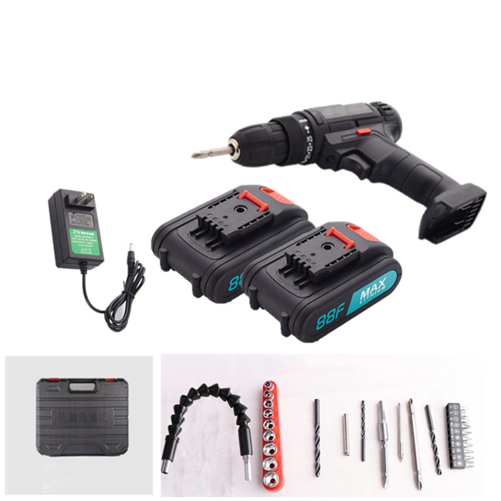 Lithium Electric Drill Two-Speed Rechargeable Drill Pistol Drill Multi-Function Household Electric Screwdriver Electric Screwdriver