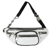 Women Travel White Leather Fanny Packs Belt Bags