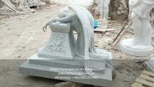 Life size stone granite cemetery weeping angel statue headstone monuments
