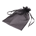 Grand sac en organza noir avec cordon de serrage