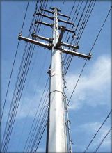 overhead power transmission tower