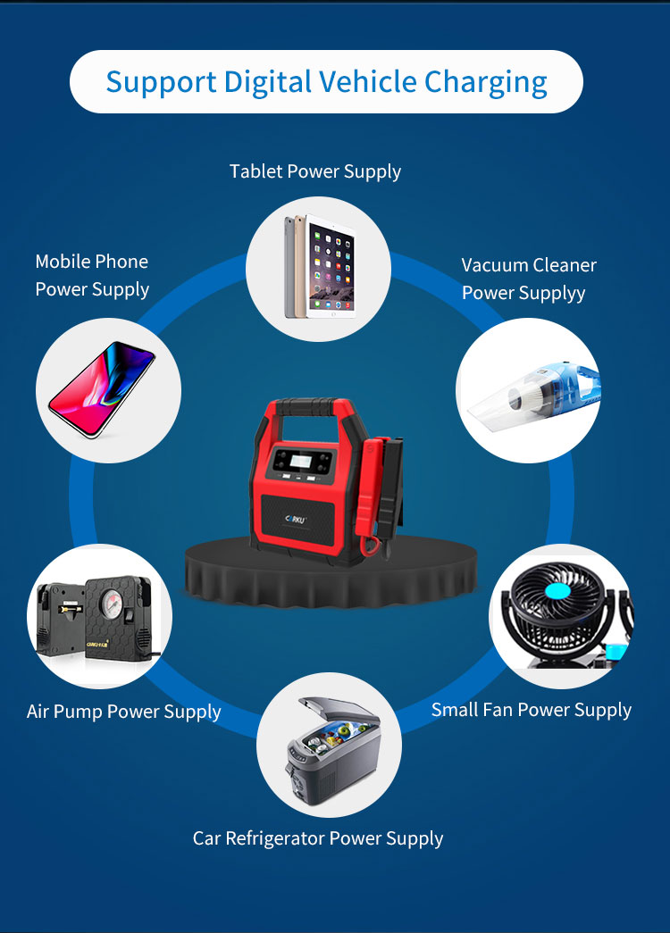 CARKU 45000mah High Capacity mobile charger power bank jump start for 24V diesel truck