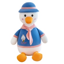 Wholesale 20cm Blue Plush Duck Toy with Shirt, Hat, and Scarf
