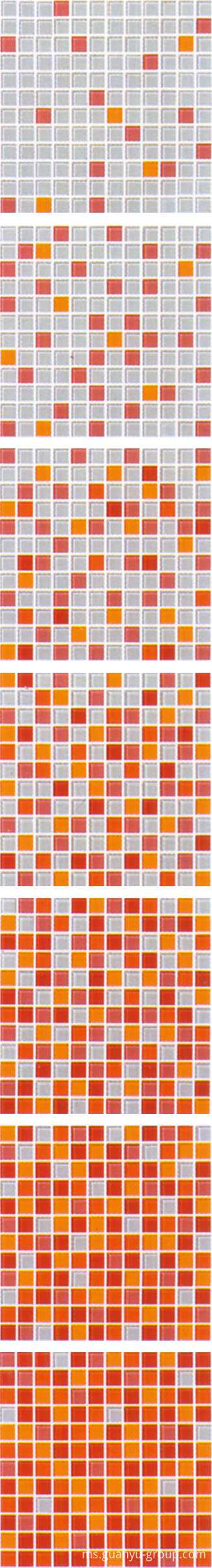 Orange Gradual Change Glass Mosaic