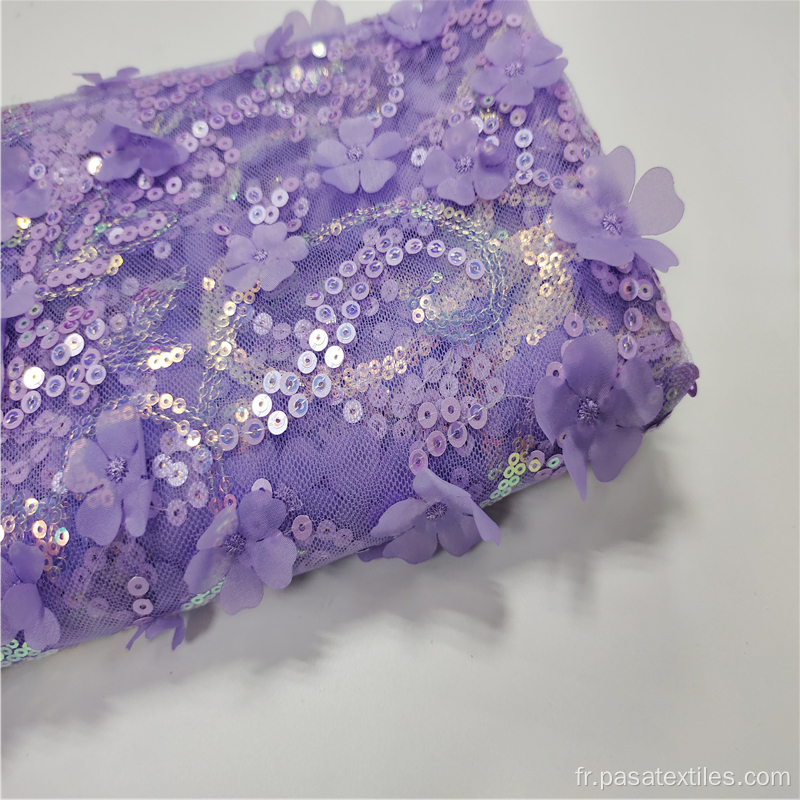 Tissu de robe violet clair de haute qualité