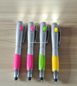 Plastic LED light stylus pen with logo
