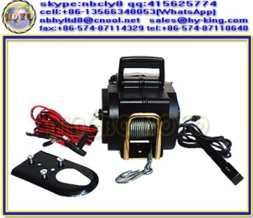 DC 12 volt trailer winch , electric winch 3500 lb , remote boat trailer electric winch