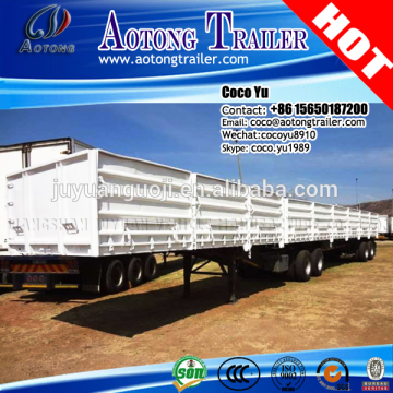 Double superlink trailers 80tons 2 axles side walls cargo interlink semi trailer truck