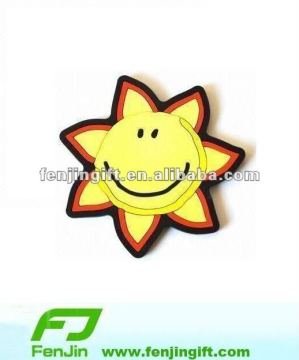 Cartoon sun shape soft pvc cup mat