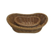 Deep Brown Poly Rattan Storage Baskets By Hand Made , Moistureproof