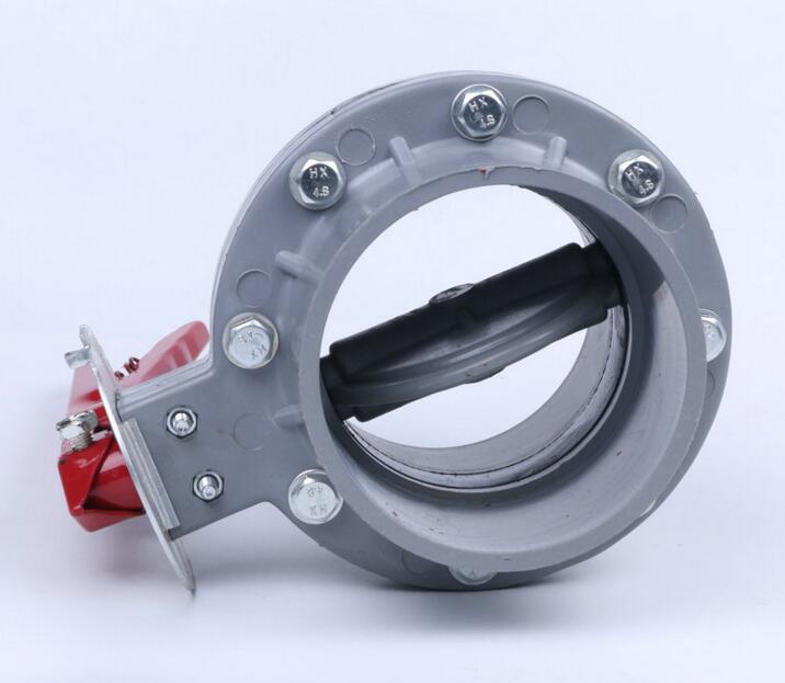 PVC/UPVC flanged worm-gear wafer butterfly valve 110-200mm