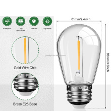 Shatterproof LED Bulbs for Patio String Lights - E26 E27 S14 Filaments