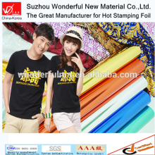 Gold color printing washable foil for textile