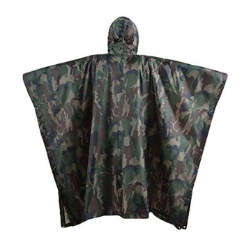 Impermeable con capucha de PVC Impermeable del ejército Poncho de lluvia