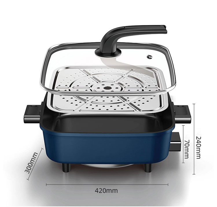 mini electric frying cooking  skillet frying pan with electric triangle automatic pan stirrer