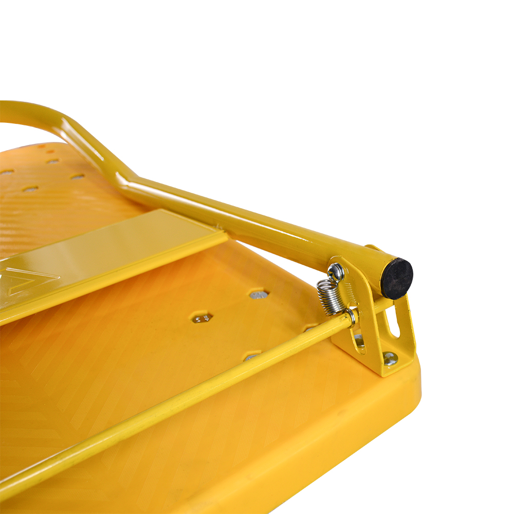 Желтая складная тележка на платформе 300 кг