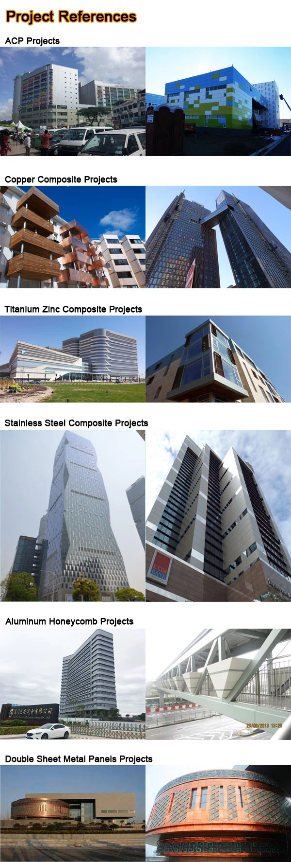 Non Combustible PVDF ACP Polyethylene Core Plastic Aluminium Composite Panel Cladding