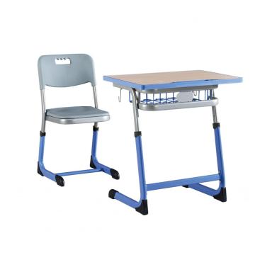 Adjustable single school students study desks and chairs