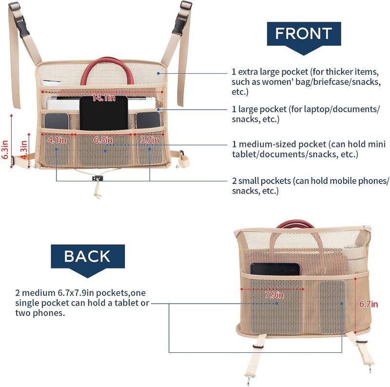 Car Net Pocket Handbag Holder Between Seats Back Storage Organizer
