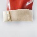 حمراء داكنة PVC قفازات سلامة السلامة القطنية بطانة 27 سم