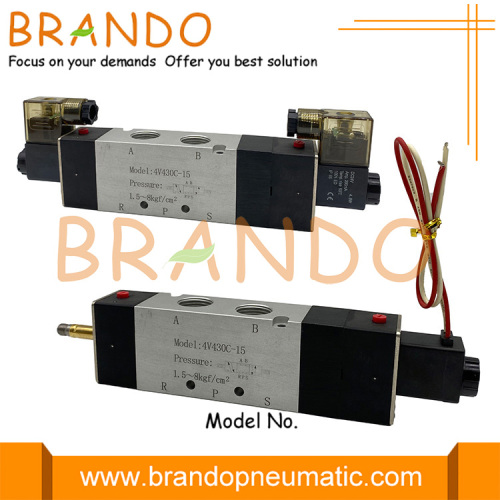 4V430C-15 Válvula solenoide neumática tipo AirTAC de 5/3 vías