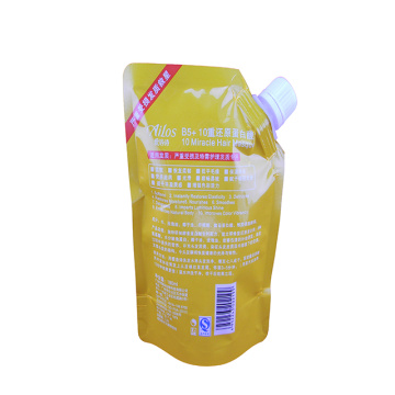 custom yellow printed 500g stand-up pouch for shampoo