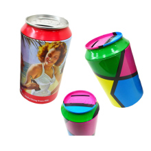 Coin Bank Tin Bottle, Colorful Printing Coin Tin Can, Coin Tin Jar