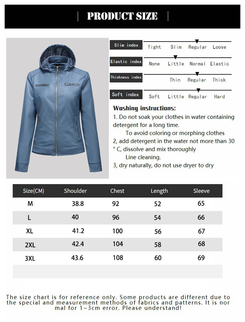 Custom Women's Plus Size Fleece Winter Autumn Short Fit Warm Casual Coat PU Leather jacket with Zipper Hood