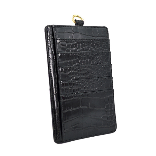 Credit Card Holder With Card Slots Crocodile Texture