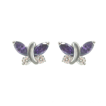 925 Silver Butterfly Earring With Cubic Zirconia