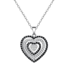 925 silver pendant pave heart charm