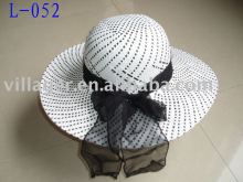 white and black paper straw hat, women hat , big brim hat