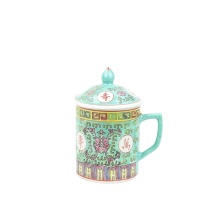 Hand Painted Longevity Famille Rose Ceramic Cup - RZPW01-ABC