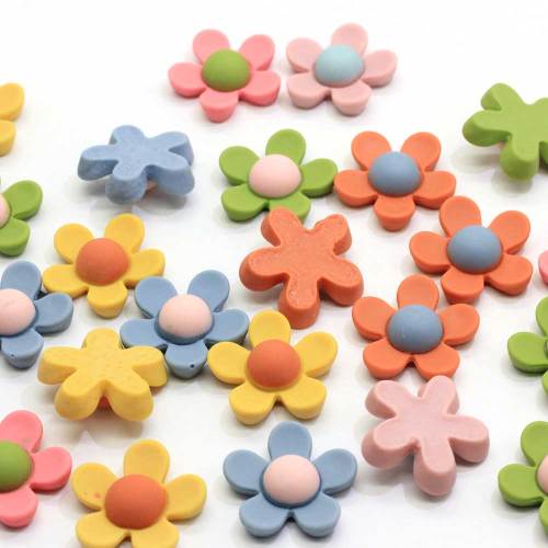 Bulk 100Pcs 20MM Harz Sonnenblumen Cabochons Kawaii 3D Harz Gänseblümchen Blume geformt Handwerk Flat Back Flatback Sonnenblume Schleim Charms