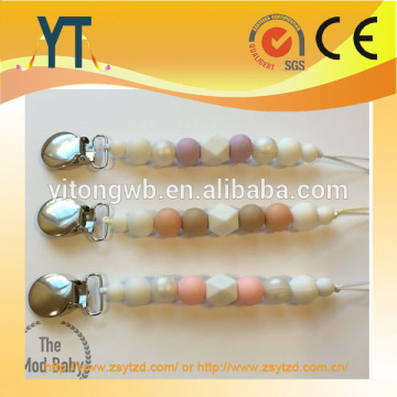 2017 Food Grade colorful Cute Design Silicone Baby Pacifier Clip,2017 Pacifier Clip/MAM Pacifier Clips