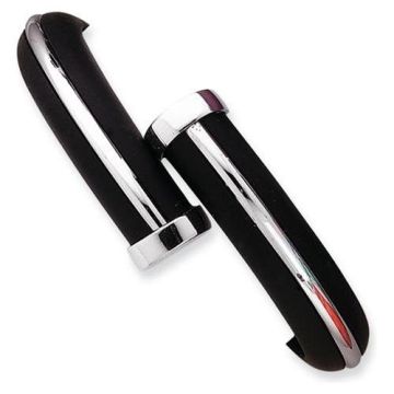 Personalized Black Rubber Stainless Steel Silicon Bangle Bracelets 1750012