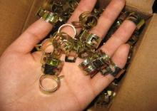 12mm Band Width Spring Hose Clamps Yellow Zinc Connecting A