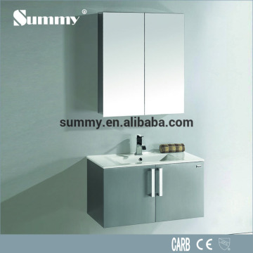 knock down countertop modern stainless steel mirror bathroom vanity cabinet 0612