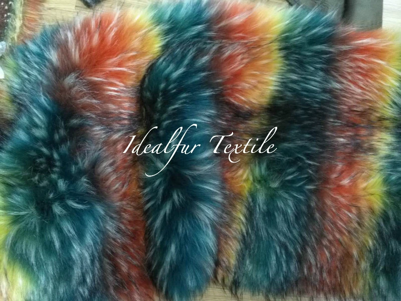 Artificial Fur /Multicolor Racoon Fake Fur for Garment